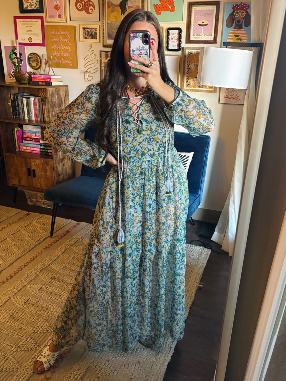 Eywasouls Malibu Rosie Pineapple Maxi Dress